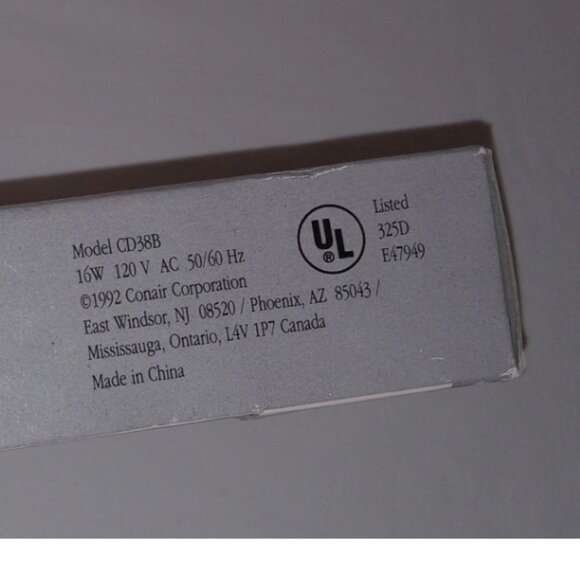 CONAIR Curling Iron Supreme Professional CD38B Pink Purple 1992 Vintage NEW - Picture 10 of 16